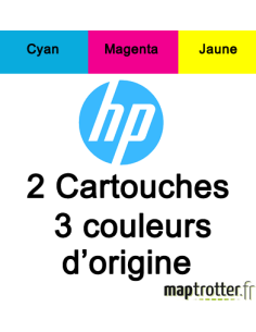 HP - 57 - Pack de 2 cartouches d'encre 3 couleurs cyan, magenta, jaune- produit d'origine - 1000 pages - C9503AE