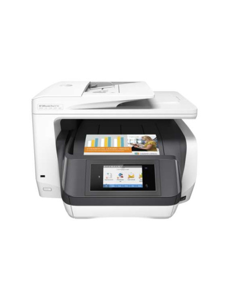 HP - OfficeJet Pro 8730 - Imprimante multifonction (impression, copie, scanner, fax) jet d'encre couleur, A4, Wifi, 24 ppm