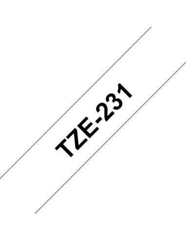 Brother - TZE-231 - Etiquettes - Noir sur Blanc - Rouleau (12 mm x 8 m) - autocollant lamainé