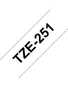 Brother - TZE-251 - Etiquettes - Noir sur Blanc - Rouleau (24 mm x 8 m) - autocollant laminé