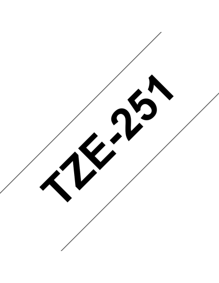 Brother - TZE-251 - Etiquettes - Noir sur Blanc - Rouleau (24 mm x 8 m) - autocollant laminé