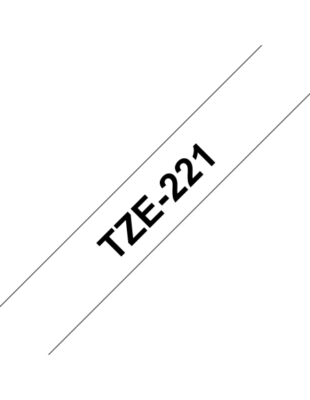 Brother - TZE-221 - Etiquettes - Noir sur Blanc -  Rouleau (9 mm x 8 m) - autocollant lamainé