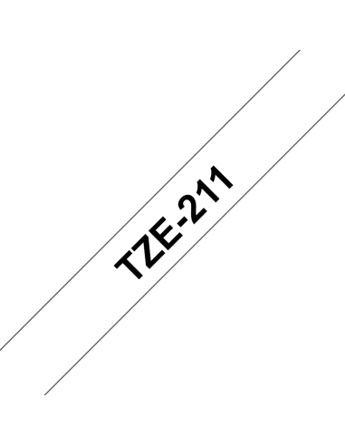 Brother - TZE-211 - Etiquettes - Noir sur Blanc - Rouleau (6 mm x 8 m) - autocollant lamainé