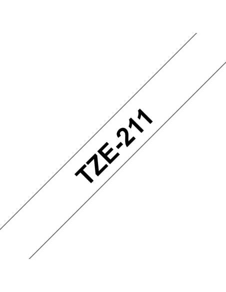 Brother - TZE-211 - Etiquettes - Noir sur Blanc - Rouleau (6 mm x 8 m) - autocollant lamainé