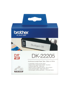Brother - DK-22205 - Ruban  Noir/Blanc - 62 mm - Rouleau continu support papier adhésif (6,2 cm x 30 m) 2