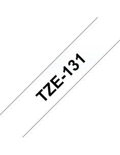 Brother - TZE-131 - Etiquettes - Noir sur Transparent - Rouleau (12 mm x 8 m) - autocollant lamainé