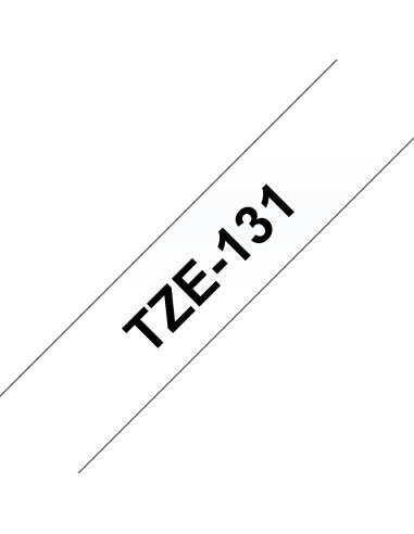 Brother - TZE-131 - Etiquettes - Noir sur Transparent - Rouleau (12 mm x 8 m) - autocollant lamainé