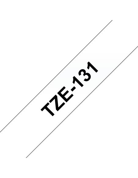 Brother - TZE-131 - Etiquettes - Noir sur Transparent - Rouleau (12 mm x 8 m) - autocollant lamainé