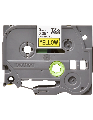 Brother - TZE-621 - Etiquettes - Noir sur Jaune - 9 mm - Rouleau (0,9 cm x 8 m) - autocollant laminé