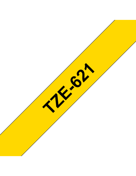 Brother - TZE-621 - Etiquettes - Noir sur Jaune - 9 mm - Rouleau (0,9 cm x 8 m) - autocollant laminé