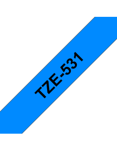 Brother - TZE-531 - Etiquettes - Noir sur Bleu - 12 mm - Rouleau (1,2 cm x 8 m) - autocollant laminé