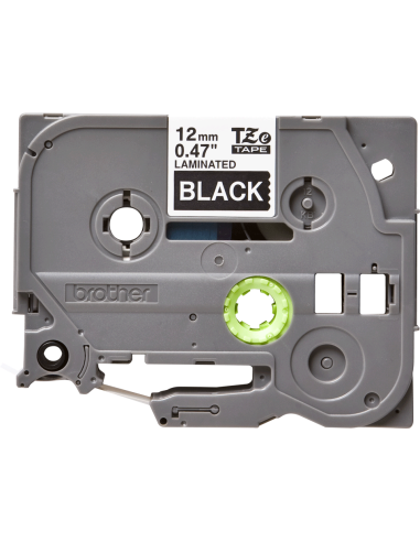 Brother - TZE-335 - Etiquettes - Blanc sur Noir - Rouleau (12 mm x 8 m) - autocollant laminé