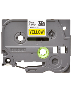 Brother - TZE-611 - Etiquettes - Noir sur Jaune - 6 mm - Rouleau (0,6 cm x 8 m) - autocollant laminé 2