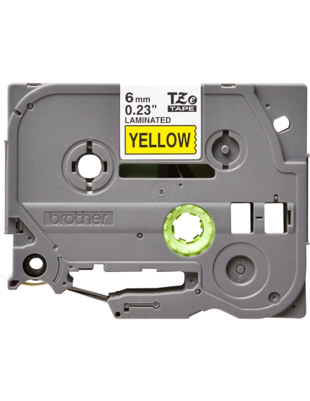 Brother - TZE-611 - Etiquettes - Noir sur Jaune - 6 mm - Rouleau (0,6 cm x 8 m) - autocollant laminé