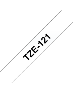 Brother - TZE-121 - Etiquettes - Noir sur Transparent - Rouleau (9 mm x 8 m) - autocollant laminé 