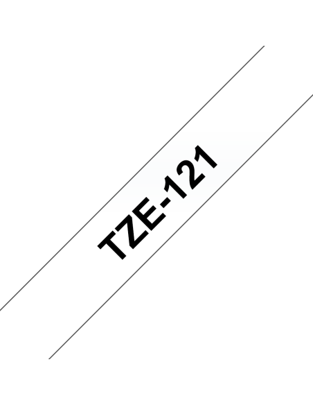 Brother - TZE-121 - Etiquettes - Noir sur Transparent - Rouleau (9 mm x 8 m) - autocollant laminé 