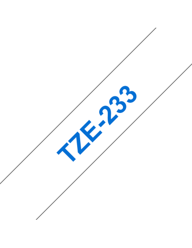 Brother - TZE-233 - Etiquettes - Bleu  sur Blanc - Rouleau (12 mm x 8 m) - autocollant lamainé