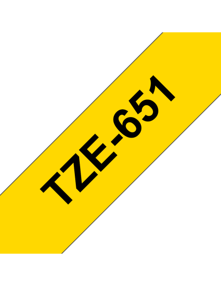 Brother - TZE-651 - Etiquettes - Noir sur Jaune 24 mm - Rouleau (2,4 cm x 8 m) - autocollant laminé