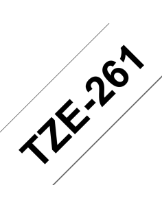 Brother - TZE-261 - Etiquettes - Noir sur Blanc - Rouleau (36 mm x 8 m) - autocollant laminé