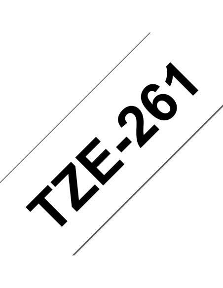 Brother - TZE-261 - Etiquettes - Noir sur Blanc - Rouleau (36 mm x 8 m) - autocollant laminé