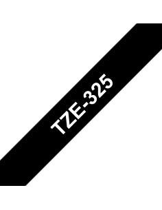 Brother - TZE-325 - Etiquettes - Blanc sur Noir - Rouleau (9 mm x 8 m) - autocollant laminé