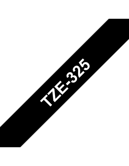 Brother - TZE-325 - Etiquettes - Blanc sur Noir - Rouleau (9 mm x 8 m) - autocollant laminé
