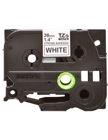 Brother - TZES261 - Etiquettes adhésif puissant laminé de 36 mm de large,  noir sur blanc, 8 m.