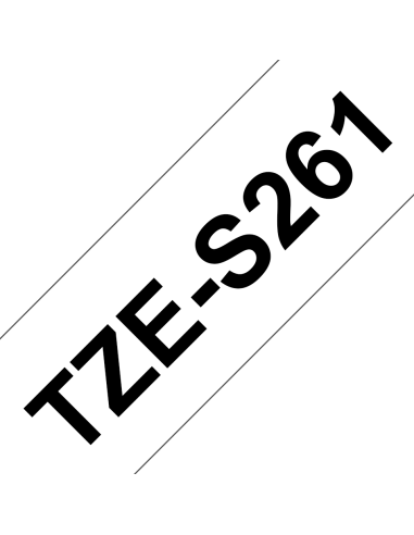 Brother - TZES261 - Etiquettes adhésif puissant laminé de 36 mm de large,  noir sur blanc, 8 m.