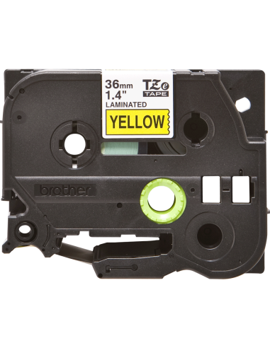 Brother - TZE-661 - Etiquettes - Noir sur Jaune - 36 mm - Rouleau (3,6 cm x 8 m) - autocollant laminé