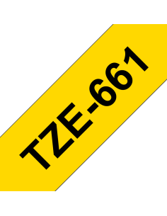 Brother - TZE-661 - Etiquettes - Noir sur Jaune - 36 mm - Rouleau (3,6 cm x 8 m) - autocollant laminé