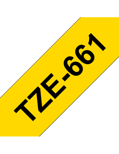 Brother - TZE-661 - Etiquettes - Noir sur Jaune - 36 mm - Rouleau (3,6 cm x 8 m) - autocollant laminé