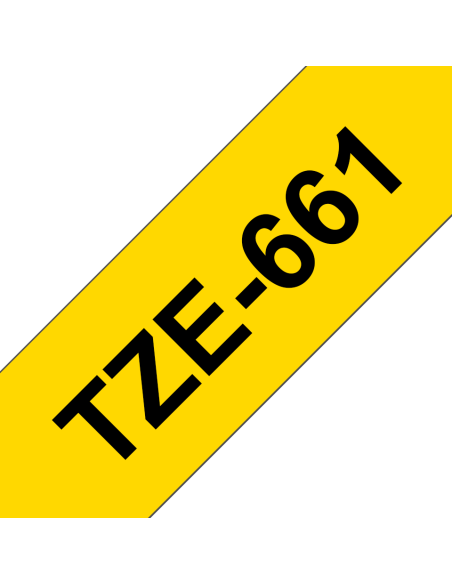 Brother - TZE-661 - Etiquettes - Noir sur Jaune - 36 mm - Rouleau (3,6 cm x 8 m) - autocollant laminé