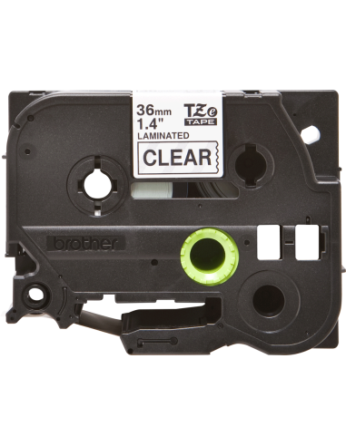 Brother - TZE-161 - Etiquettes - Noir sur Transparent - Rouleau (36 mm x 8 m) - autocollant lamainé