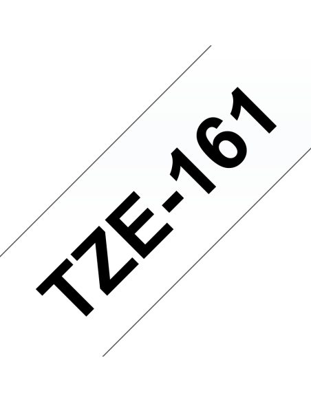 Brother - TZE-161 - Etiquettes - Noir sur Transparent - Rouleau (36 mm x 8 m) - autocollant lamainé