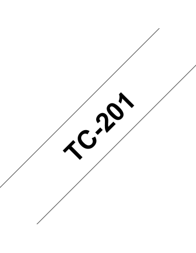 Brother - TC201 - Ruban - Noir/Blanc - 12 mm - laminé (7,7 m) 