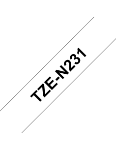 Brother - TZE-N231 - Etiquettes - Noir sur Blanc - 12 mm - Rouleau (1,2 cm x 8 m) - non laminé