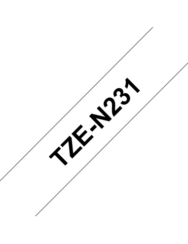 Brother - TZE-N231 - Etiquettes - Noir sur Blanc - 12 mm - Rouleau (1,2 cm x 8 m) - non laminé