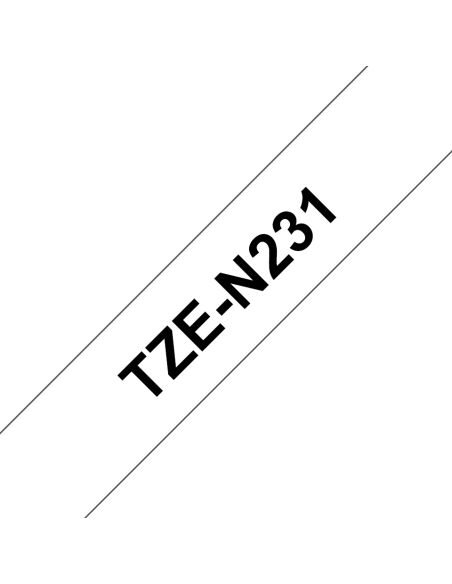 Brother - TZE-N231 - Etiquettes - Noir sur Blanc - 12 mm - Rouleau (1,2 cm x 8 m) - non laminé