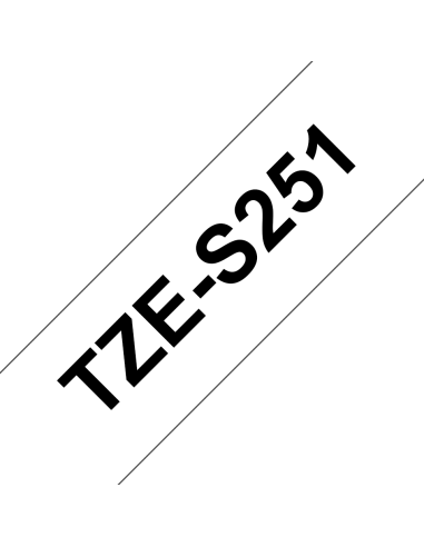 Brother - TZE-S251 - Etiquettes - Noir sur Blanc - 24 mm - Rouleau (2,4 cm x 8 m) - laminé adhésif renforcé