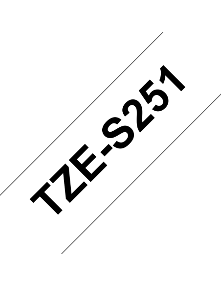 Brother - TZE-S251 - Etiquettes - Noir sur Blanc - 24 mm - Rouleau (2,4 cm x 8 m) - laminé adhésif renforcé