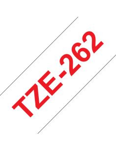 Brother - TZE-262 - Etiquettes - Rouge sur Blanc - Rouleau (36 mm x 8 m) - autocollant laminé