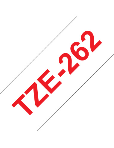 Brother - TZE-262 - Etiquettes - Rouge sur Blanc - Rouleau (36 mm x 8 m) - autocollant laminé