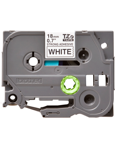 Brother - TZE-S241 - Etiquettes - Noir sur Blanc - 18 mm - Rouleau (1,8 cm x 8 m) - laminé adhésif