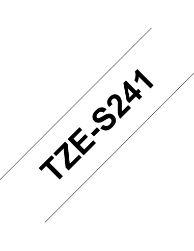 Brother - TZE-S241 - Etiquettes - Noir sur Blanc - 18 mm - Rouleau (1,8 cm x 8 m) - laminé adhésif