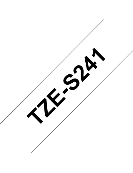 Brother - TZE-S241 - Etiquettes - Noir sur Blanc - 18 mm - Rouleau (1,8 cm x 8 m) - laminé adhésif