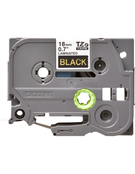 Brother - TZE-344 - Etiquettes - Or sur Noir - Rouleau (18 mm x 8 m) - autocollant laminé