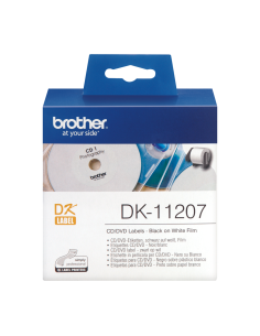 Brother - DK-11207 - Etiquettes CD/DVD (58 x 58 mm) - 100 étiquettes  2