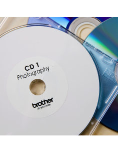 Brother - DK-11207 - Etiquettes CD/DVD (58 x 58 mm) - 100 étiquettes 