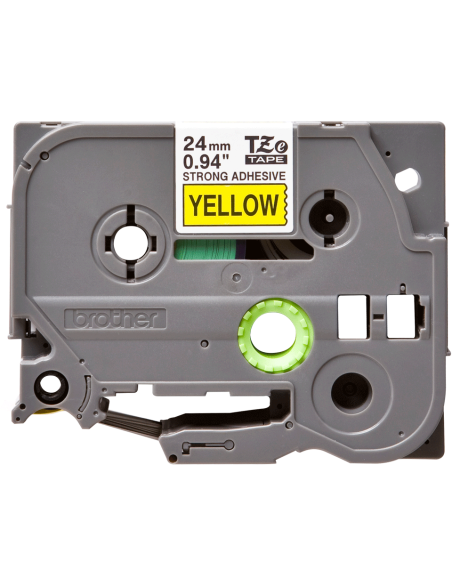 Brother - TZE-S651 - Etiquettes - Noir sur Jaune - 24 mm - Rouleau (2,4  cm x 8 m) - laminé adhésif renforcé