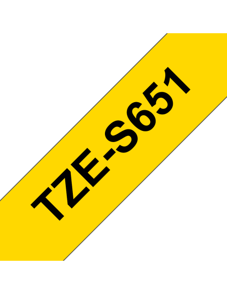 Brother - TZE-S651 - Etiquettes - Noir sur Jaune - 24 mm - Rouleau (2,4  cm x 8 m) - laminé adhésif renforcé